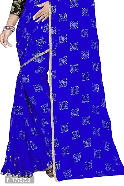 Royal Coloured Pure Chiffon Fabric Embellished Saree With Blouse Piece For Women-thumb4