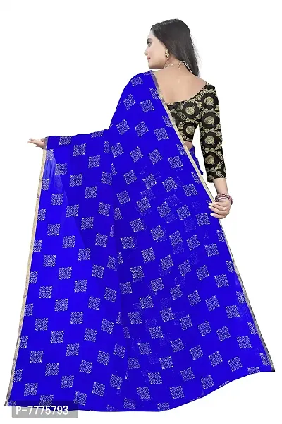 Royal Coloured Pure Chiffon Fabric Embellished Saree With Blouse Piece For Women-thumb3