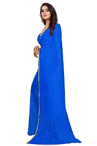 REDFISH Women's Woven Pure Chiffon Saree With Blouse Piece (NEW STAR BLUE_Blue)-thumb2