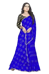 Royal Coloured Pure Chiffon Fabric Embellished Saree With Blouse Piece For Women-thumb1