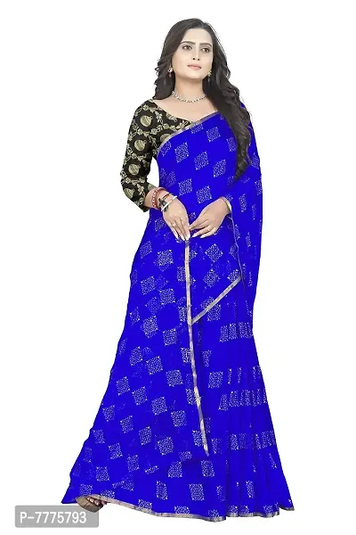 Royal Coloured Pure Chiffon Fabric Embellished Saree With Blouse Piece For Women-thumb2