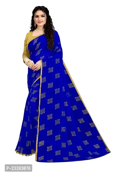 Classic Chiffon Printed Saree With Blouse Piece-thumb0