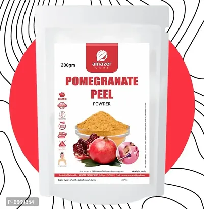 AmazerCare Natural Pomegranate Peel Powder | Skin Hydration and Hare Care | 100% Natural Face pack for Acne-Spot Treatment | Face and Body Scrub