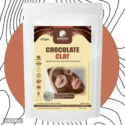 AmazerCare Chocolate Clay Powder (Natural Kaolin Clay of Chocolate Color) for Face, Body  Hair (225gm, 1 Zipper Pouch)-thumb0