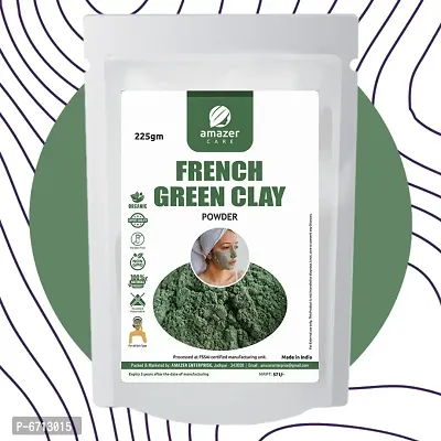 AmazerCare French Green Clay Powder | Face pack for Glowing Skin, Revitalizing  Rejuvenating (200gm, 1 Pouch) 100% Natural Face Pack-thumb0