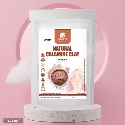 AmazerCare Natural Calamine Clay Powder for Skin Care  Face Pack (200gm, Pouch Packing)