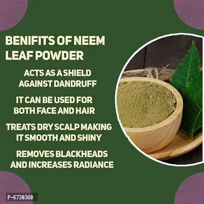 AmazerCare Neem Leaf Powder For Face Pack And Hair Pack, 100% Natural, Anti Acne, Dandruff-thumb3