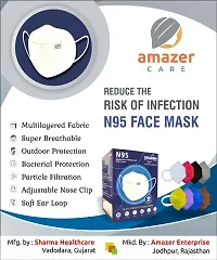 AmazerCare N95 Disposable MULTICOLOR 5 layers Face Mask (Pack of 20, Regular Size) CE certified  ISO 13485-thumb4