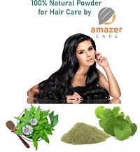 AmazerCare Bhringraj  Brahmi Powder Hair Care Combo 100% Natural Brahmi Bhringraj Powder (125gm + 200gm, 2 Zipper Pouches)-thumb2