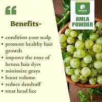 AmazerCare Amla, Bhringraj  Brahmi Powder Hair Care Combo 100% Natural Brahmi Bhringraj Amla Powder (3 Pouches) for Healthy Hair-thumb1