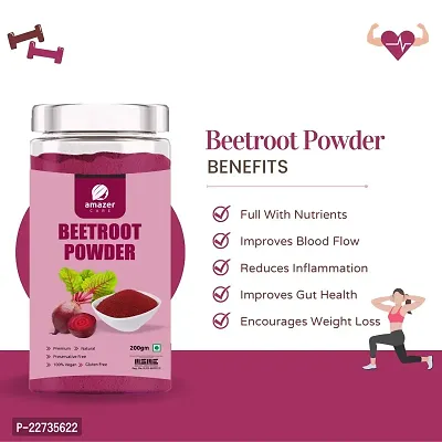 AmazerCare Amla  Beetroot Powder Combo (Dehydrated, 200gm Jar each) - Super Detox  Immune Booster Combo, Pure  Natural For Eating  Drink, For Healthy Liver, Full of Nutrients-thumb4