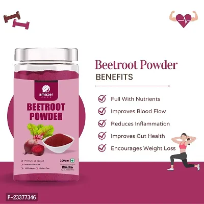 AmazerCare Beetroot + Moringa + Amla Powder - Great Immune Booster Combo, Pure  Natural For Eating  Drink, Jar Packing, Superfood , (Dehydrated, 200+100+200gm each) Full of Nutrients-thumb2