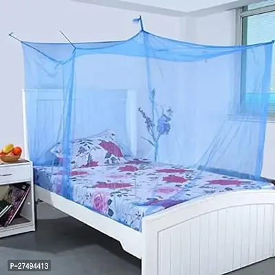 Polyester Adults Washable 6x6.5 Feet Double bed Mosquito Net  (Blue, Tent)-thumb0