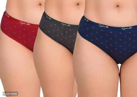 Cymrite women brief in cotton hipster mid rise to high rise sexy looking comfortable branded panty for girls, ladies, women can be used as daily use ,fancy, honeymoon panty combo pack of 3 Briefs