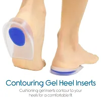 GRAH SANGRAH? Gel Heel Protector Insole Cups for Swelling, Pain Relief, Foot Care Support Cushion for Men and Women (White, PAIR of 2)-thumb1