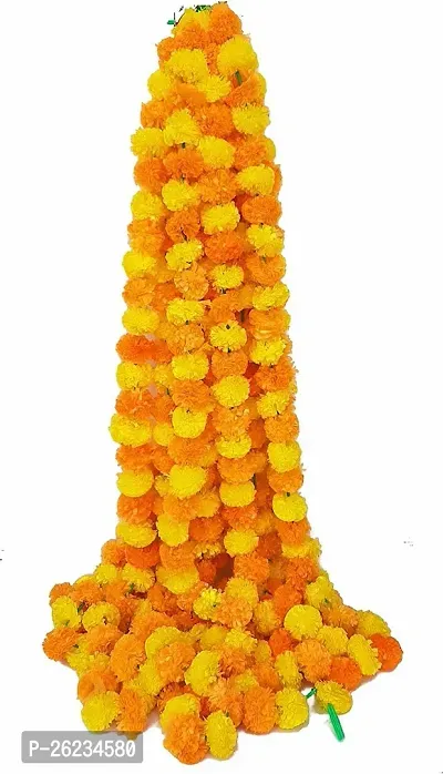 Decorative Alpha Lighting Marigold Fluffy Reusable Artificial Flowers Garlands Door Toran Set