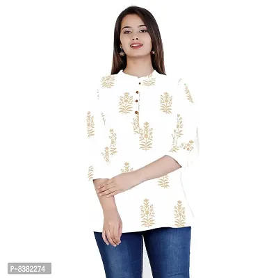 SIDDHANAM Women Gold Printed Cotton Trendy and Stylish