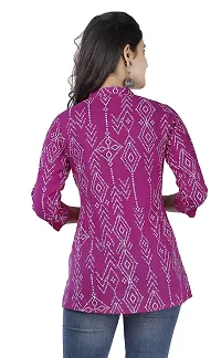 SIDDHANAM Trendy Cotton Printed Purple Casual wear top-thumb3