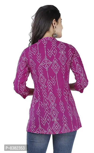 SIDDHANAM Trendy Cotton Printed Purple Casual wear top-thumb4