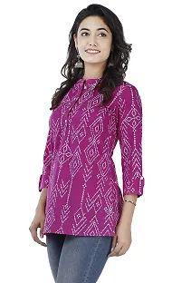 SIDDHANAM Trendy Cotton Printed Purple Casual wear top-thumb4