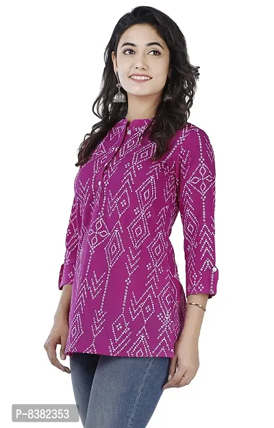 SIDDHANAM Trendy Cotton Printed Purple Casual wear top-thumb5