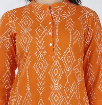 SIDDHANAM Trendy Cotton Printed Orange Casual wear top-thumb3