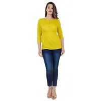 SIDDHANAM Yellow Soild Rayon Slub Casual wear top-thumb1