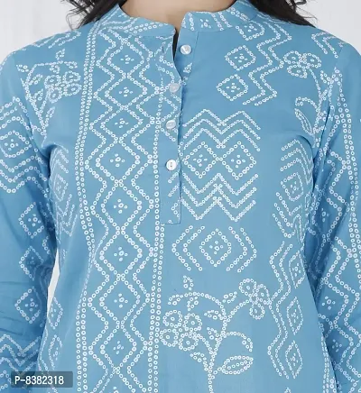 SIDDHANAM Trendy Cotton Printed Blue Casual wear top-thumb4