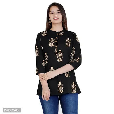 SIDDHANAM Women Gold Printed Cotton Trendy and Stylish