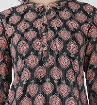 SIDDHANAM Trendy Cotton Printed Katha Black Red Casual wear top-thumb3