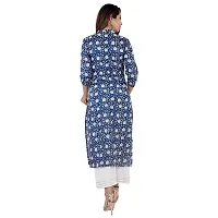 SIDDHANAM Blue Printed Cotton Straight Kurta with Plazzao Set-thumb1