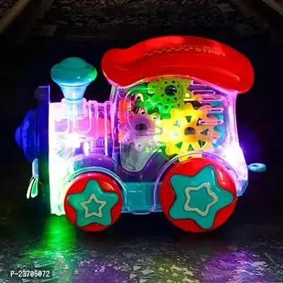 8-bit Dynamic Music Transparent Gear Train , Cool Light Rotating Gear Multicolor Cartoon Train for Kids