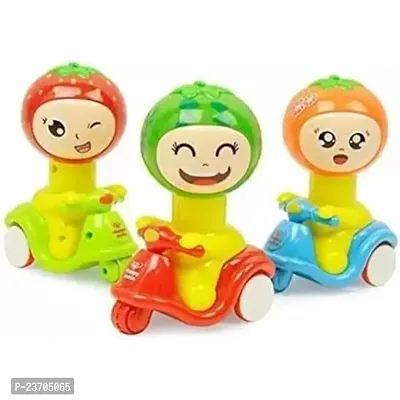 8-bit Push Head Down Toy Car,Push and Go Cute Animal Face 3 Pull BackWheel Toy Car for Kids (1 Pcs)