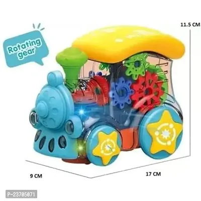 8-bit Dynamic Music Transparent Gear Train , Cool Light Rotating Gear Multicolor Cartoon Train for Kids