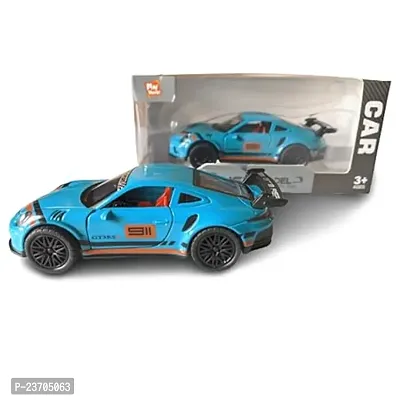 8-bit Pull Back Metal Alloy Car for Kids, Die Cast Scale Door Openable Model Car Gift (Bugatti), Multicolor