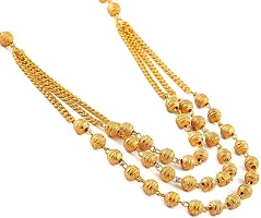 Designer Gold Plated 3 Layered  Necklace Chain For Girls And Women's-thumb1