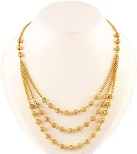 Designer Gold Plated 3 Layered  Necklace Chain For Girls And Women's-thumb4