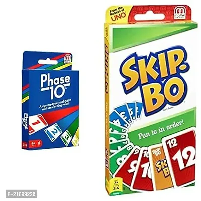 Premium Quality 10 Card Game, Multi Color And Mattel Skip Bo Card Game