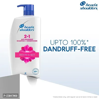 Head  Shoulders 2-In-1 Smooth  Silky Anti Dandruff Shampoo + Conditioner For Women  Men, 1L