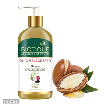 Biotique Onion Black Seed Shampoo For Fresh, Strong and Shining Hair, 300 ml