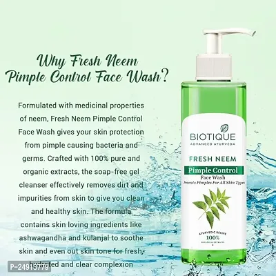 Biotique Fresh Neem Pimple Control Face Wash  200ML  (  PACK OF  2 )-thumb3