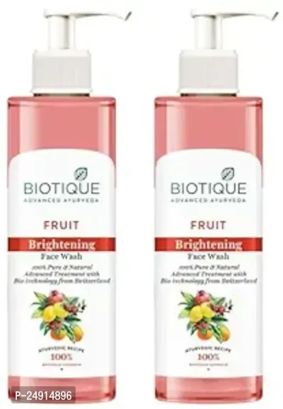 Biotique Fruit Brightening Face Wash, 200ml (Pack of 2)