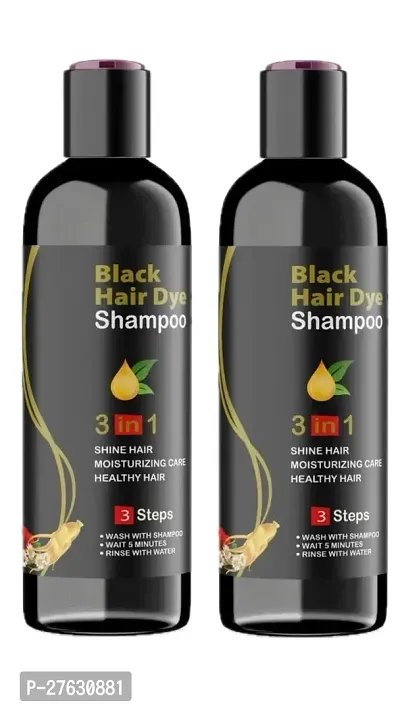 BLOSDREAM Herbal 3 in 1 Hair Dye Instant Black Hair Shampoo for Women  Men 100% Coverage Shampoo 100 ml pack of 2 ( 200 ml )-thumb0