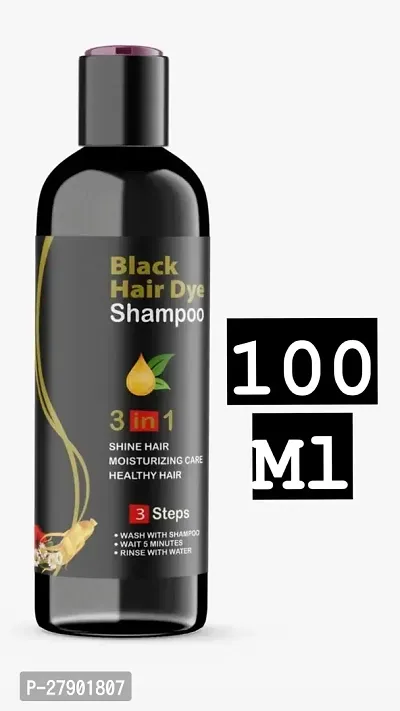 Bellosmo Professional Black Hair Dye Shampoo 3 In 1 Shampoo 100ml , For Shine Hair  Moisturizing Healthy Hair 3 Steps