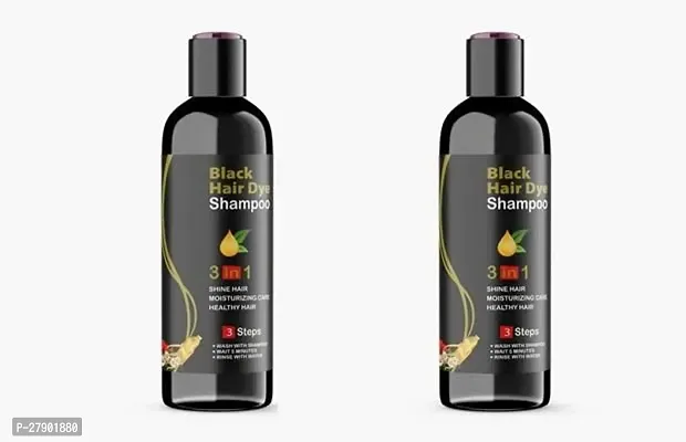 Bellosmo Professional Black Hair Dye Shampoo 3 In 1 Shampoo 200mlPack of 2  , For Shine Hair  Moisturizing Healthy Hair 3 Steps-thumb0