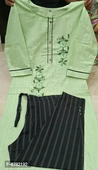 Women Cotton Kurta with Bottom Set