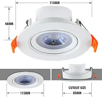 6Pillars 9W IRIS LED Spot Round Panel Conceal Box Down Light(Pack of 1, White)-thumb1