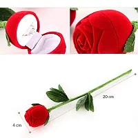 6Pillars Red Rose Imported Velvet Ring Box (Without Ring) Single Rose-thumb4