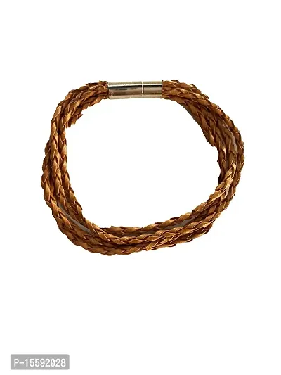 A.B. Enterprises Leather Multistrand Bracelet for Men and boys (light brown)