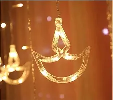 Genric Trending Trunks Warm White Diya/Diwali Curtain, String Lights with 12 Hanging Diyas and 138 LED light with 8 Flashing Modes, Decoration Lighting-thumb1